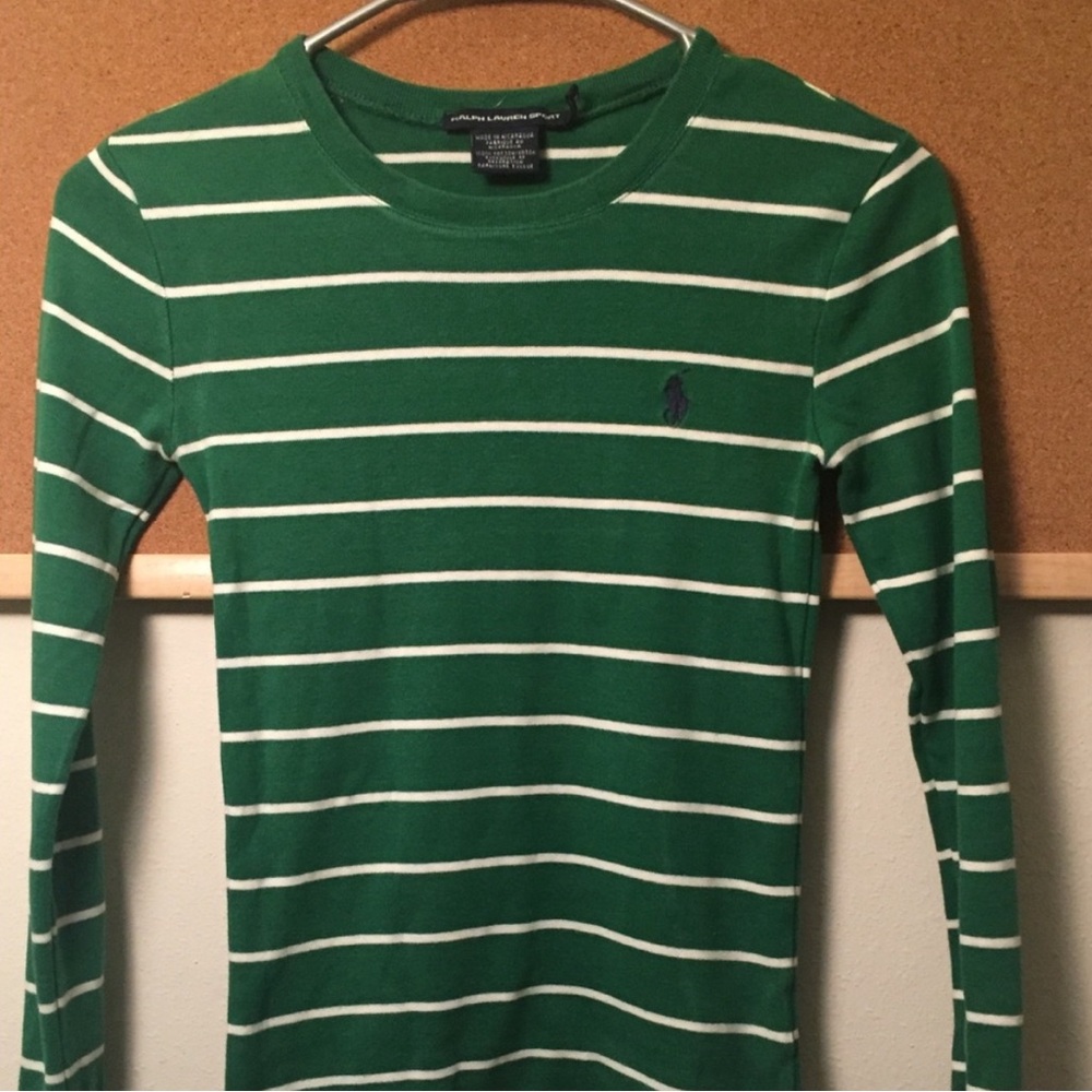 Polo Ralph Lauren- Green with white stripes/blue 💚